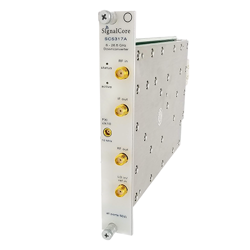 26 GHz RF Downconverter core module left angle view